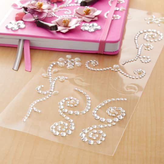 12 Pack: Clear Pearl Border Bling Stickers by Recollections™